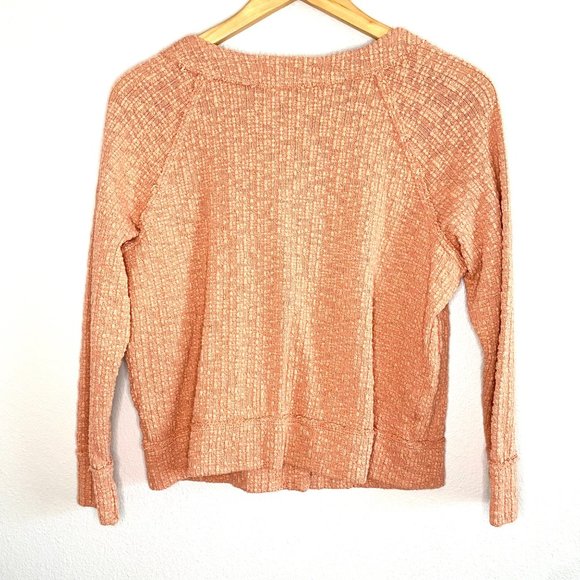 Two by Vince Camuto Peach Textured Button Cardigan Sweater - Picture 3 of 12